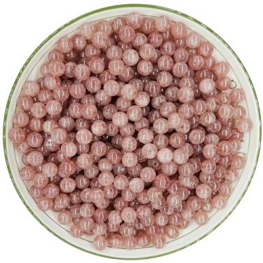 Imagem de WHNKFB Contas redondas de quartzo natural de morango de 6 mm, 100 peças, contas de cristal soltas com conteúdo semelhante a sementes de morango para artesanato de joias - 6 mm, 8 mm, 10 mm, opções com