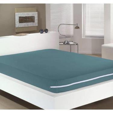 Imagem de Capa Para Colchão Buettner Casal Malha 100% Algodão Com Zíper Petróleo