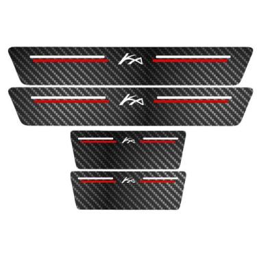 Imagem de Kit Soleira Protetora Porta Premium Red Fibra Carbono - Ka - Jhow Ades