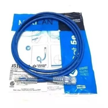 Imagem de Cabo De Rede Patch Cord Cat5e 1 5m Azul Multilan