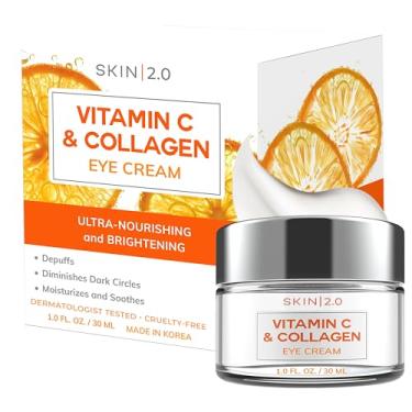 Imagem de Skin 2.0 Creme Para Os Olhos Com Vitamina C E Colágeno – Testado Por Dermatologicamente, Antienvelhecimento, Cuidado Coreano Para A Pele, Clareia Olheiras E Firma A Pele – Fórmula Hidratante E Nutr