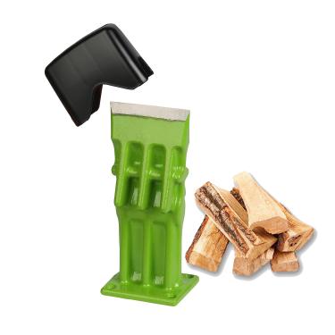 Imagem de SPEED FORCE Divisor de madeira manual Kindling Splitter divisor de troncos portátil, cabeça de cunha, sem machado! 7,6 cm, verde com capa preta de segurança