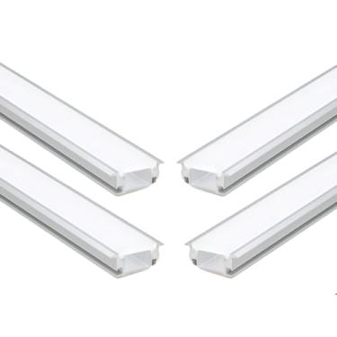 Imagem de Kit 10 Perfil De Led 28x11mm Embutir Ip65 1m P/Piso Solo