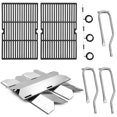 Imagem de Hiorucet Peças de reposição para queimadores Jenn-Air 3 720-0336, 7200336, 720 0336, grelhas de ferro fundido, chapas térmicas de aço inoxidável, ignição para peças de grelha Jenn-Air 720-0336