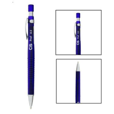 Imagem de Lapiseira Técnica Cis Prof 0.5mm e 0,7mm Com Grip A Escolha, Azul 0,5
