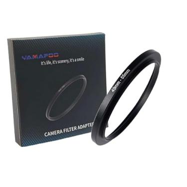 Imagem de Adaptador de anel de metal para cima/para baixo compatível com câmeras mirrorless DSLR Lens, conversor de rosca de filtro UV CPL ND, preto (49-55)