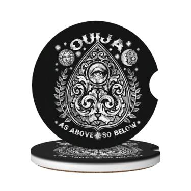 Imagem de Porta-copos absorventes de carro para porta-copos, pacote com 2 porta-copos de cerâmica antiderrapante universal para mulheres e homens 6 cm acessórios interiores de carro - Vintage Ouija 022