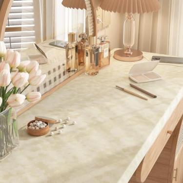 Imagem de Stickyart Papel de parede de feltro bege de 61 cm x 406 cm, papel de parede removível de veludo texturizado luxuoso para paredes, papel de contato de feltro macio, papel de parede decorativo em creme