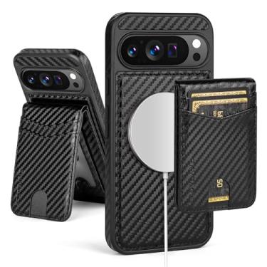 Imagem de SkyEagle Capa carteira compatível com Magsafe 2 em 1 destacável para Google Pixel 10 Pro XL 5G com porta-cartões mulheres e homens, bloqueio de RFID magnético de couro PU à prova de choque flip