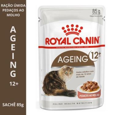 Imagem de Ração Royal Canin Kits com 1, 2, 3, 6 ou 12 Sachês Ageing 12 para Gato