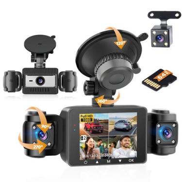 Imagem de Dash Cam Hikity 4 canais, visão de 360, 1080P, frontal, traseira, inte