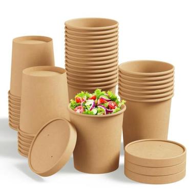 Imagem de Taças de sopa descartáveis JOLLY CHEF, pacote com 50 ml, 500 ml com ta