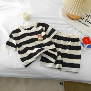 Imagem de Conjunto De Roupa Infantil De Verão Com Camiseta De Manga Curta E Shor