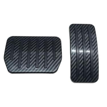 Imagem de Hecotrax Capa de pedal de impressão cúbica de fibra de carbono para Tesla Model 3 2016-2025 para modelo Y 2016-2025 sem perfuração de fibra de carbono para pedal de freio e acelerador, 2 peças