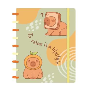 Imagem de Caderno de Discos Iscool Inteligente Flex M Capivibes Relax Verde