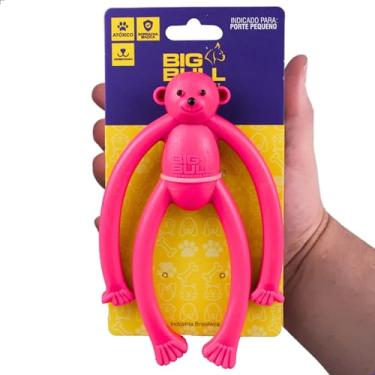 Imagem de Brinquedo Mordedor Para Cachorro Cães Pet Macaquinho Macaco Brinquedo Porte Pequeno - Big Bull Pet (Rosa)