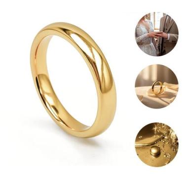 Imagem de Aliança de Tungstênio Ouro 18K 3mm tradicional anatômica - Oremte, 19