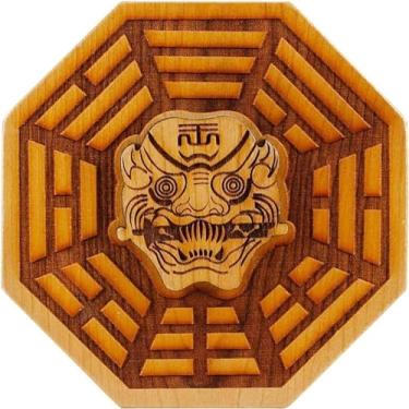 Imagem de Espelho Bagua côncavo taoísta, espelho tradicional cabeça de tigre Bagua espelho proteção chinesa sorte artesanato arte taoísmo decoração espelho de fofoca