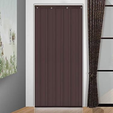 Imagem de Cortinas para porta, cortina de janela de porta absorvente à prova de som, painéis térmicos isolados, manta escurecimento, cortinas opacas à prova de vento, para sala de estar / quarto / gra