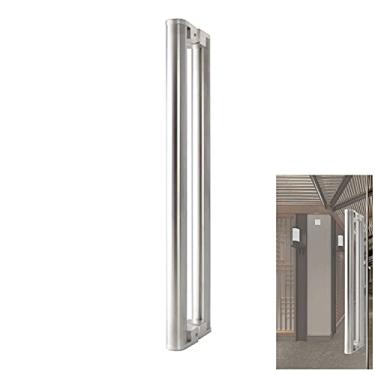 Imagem de Puxador de porta de vidro de empurrar e puxar, puxador de porta de vidro de aço inoxidável escovado, puxador de porta de correr interna/externa, três opções de cores/C/600 mm (A 1000 mm)