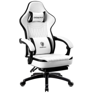 Imagem de Cadeira Gamer Ergonômica com Apoio para Lombar e Cabeça, Dowinx, Branco