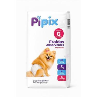 Imagem de Fralda Para Cachorros G Pipix Pet Confortável 18Kg+ - Mimos Pet