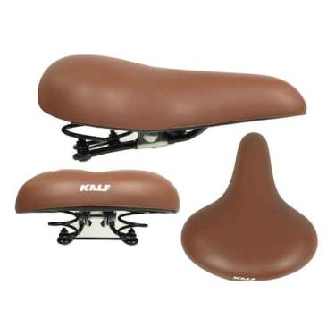 Imagem de Selim Bicicleta Kalf 2 Molas Largo Conforto Caiçara Marrom - RMA Bicic