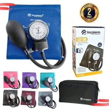 Imagem de Aparelho De Pressão Esfigmomanômetro Aneroide Premium, AZUL