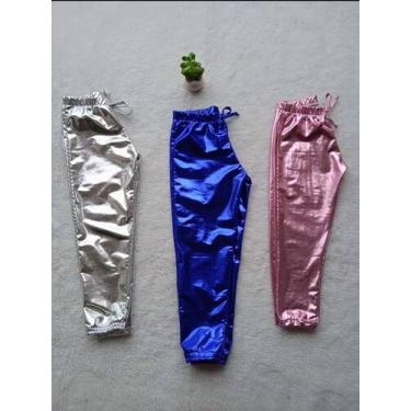 Imagem de Calça Jogger Infantil Holografica - Avm Confecções, Prata, 2