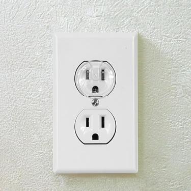 Imagem de Pacote com 10 capas de tomada transparentes – plugues à prova de bebês para segurança infantil, protetores de tomada de parede transparentes | Durável, fácil de instalar (seguro para crianças e