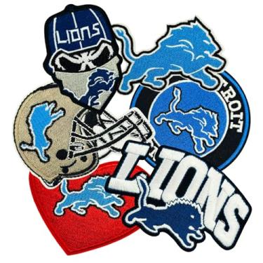 Imagem de 6 peças de adesivos bordados legais de rúgbi para fãs de esportes de futebol, emblemas bordados com logotipo do time para costurar/passar a ferro em tecido, aplique para roupas, mochilas, chapéu