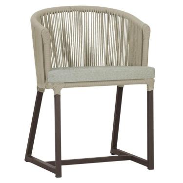 Imagem de Cadeira De Jantar Noronha Alumínio Marrom E3 Trama  Rami