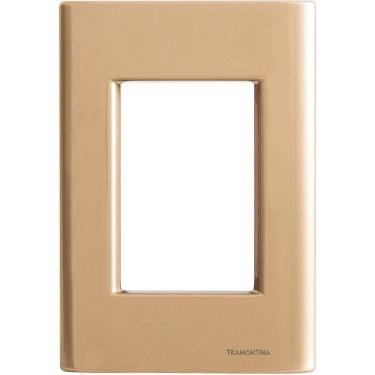 Imagem de Placa 3 Postos 4x2 Tramontina Giz Ouro Metalizado Sem Suporte Tramontina