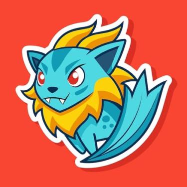 Imagem de Adesivo de Parede Infantil Estilo Anime e Monstros Fofinhos Modelo Diversão Kids 30x30cm