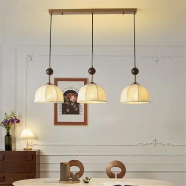 Imagem de Luminária pendente contemporânea de LED para restaurante, bar estilo francês retrô, balcão, café, quarto, escritório, quartos de hotel, lavabo, corredor, escada (EB 3 lâmpadas)