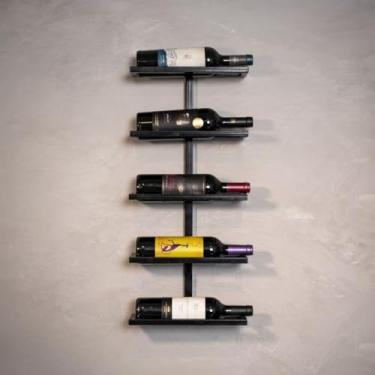 Imagem de Adega Vinho de Parede Barzinho Suporte Garrafas Em Metal Preto