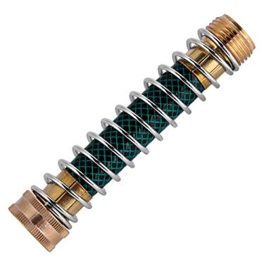 Imagem de Acouto Conector de Mangueira de Extensão de Torneira de Jardim Premium Com Protetor de Torção de Bobina de Mola - Acessório de Encaixe de Irrigação de Latão Fácil Fixação e água Irrestrita - Uso