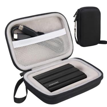 Imagem de Lacdo Maleta de transporte de disco rígido para Samsung T7Shield/T7 Touch Unidades de estado sólido portáteis 500GB 1/2TB USB 3.2SSD externo armazenamento à prova de choque Bolsa de viagem,Preto+Cinza