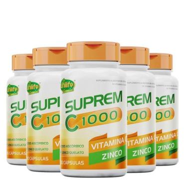 Imagem de Kit 5 Suprem C 1000 Vitamina C 1000 Mg + Zinco 7 Mg 30cap