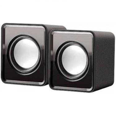 Imagem de Mini Caixa De Som Para Pc Notebook Mp4 Compacta Usb P2 - Preto