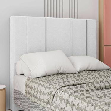 Imagem de Cabeceira Estofada Casal 140 Cm Rubi Corino Cor: Branco