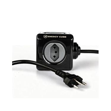 Imagem de Adaptador Bivolt Energy Cube - Preto - Com 5 Tomadas e Cabo de 1,5 M - Gshield