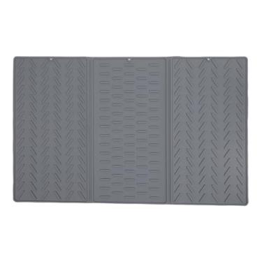 Imagem de Diydeg Tapete de Secagem de Pratos de Silicone, Almofada de Drenagem de Pratos Dobrável Almofada de Secagem de Pratos Tapete de Escorredor de Pratos Tapete de Pia de (Pequeno 9,17 x 1,5 pol.)