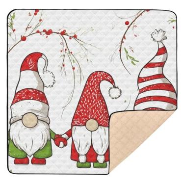 Imagem de Qilmy Tapete de brinquedo Christmas Elves para bebês 127 x 127 cm, macio à prova d'água para bebês e crianças, tapete antiderrapante lavável para cercadinho