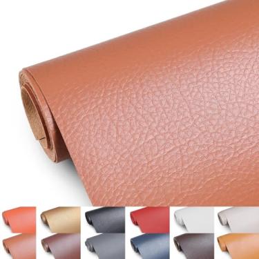 Imagem de Tecido de couro sintético, tecido de estofamento de 139,7 cm de largura por The Yard Marine Vinyl Fabric Outdoor PU Leather Waterproof Sheets Fabric for Crafts Sewings Sofa Wallets Handbag Earrings 5