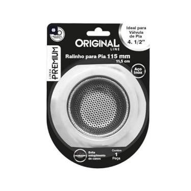 Imagem de Original Line Ralo de Pia em Aço Inox, 115mm, Premium, para Válvula 4.1/2 Polegadas, Evita Entupimento