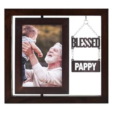 Imagem de InnoBeta Porta-retratos para papai papai, presentes de netos, papai abençoado, Dia dos Pais, Natal, aniversário, porta-retrato giratório 6R