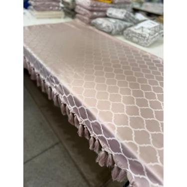Imagem de Manta Capa de Sofá Retrátil Decorativa 2 e 3 Lugares Elegante com Franjas – Proteção e Estilo para Sala de Estar (Bege nude (rosado))