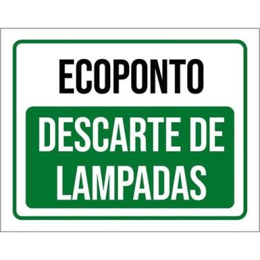 Imagem de Placa Ecoponto Descarte De Lampadas 36X46 - Sinalizo