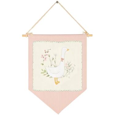 Imagem de Quarto de bebê acima do berço decoração de porta de sala de leitura - bebê, chuveiro, presente de aniversário de Natal para meninas e adolescentes - tela pendurada bandeira bandeira flâmula decoração